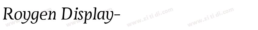 Roygen Display字体转换